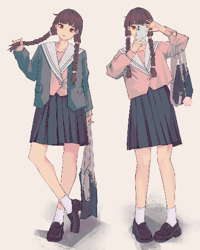 双人角色设定绘画