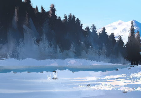 雪原风景插画